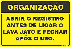 Placa de organização atenção colocar borrachas em matrizes de  canto vivo.