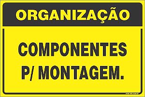 Placa de organização componentes p/ montagem.