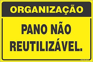 Placa de organização pano não reutilizável.