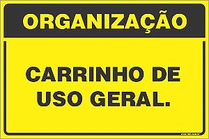 Placa de organização carrinho de uso geral.