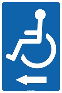 Placa de acessibilidade acessibilidade para cadeirante a esquerda