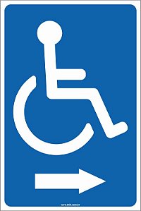 Placa de acessibilidade acessibilidade para cadeirante a direita