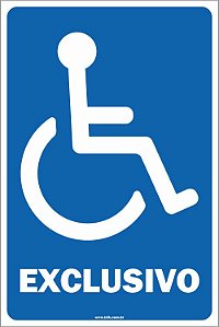 Placa de acessibilidade exclusivo para cadeirante