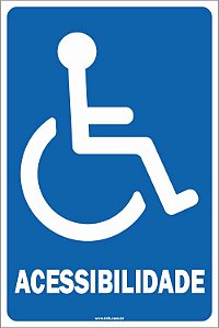 Placa de acessibilidade com acessibilidade para cadeirante