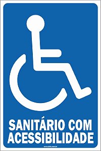 Placa de acessibilidade sanitário com acessibilidade
