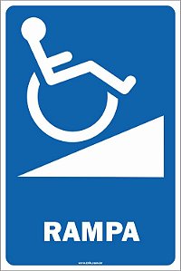 Placa de acessibilidade rampa para cadeirantes
