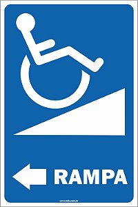 Placa de acessibilidade rampa a esquerda