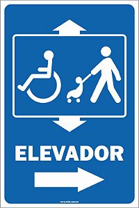 Placa de acessibilidade elevador com acessibilidade a direita
