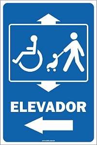 Placa de acessibilidade elevador com acessibilidade a esquerda