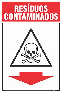 Placa de coleta de resíduos contaminados