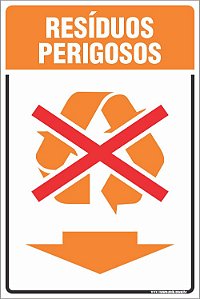 Placa de coleta de resíduos perigosos