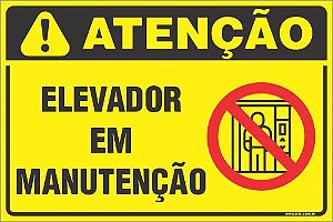 Placa de condomínio elevador em manutenção