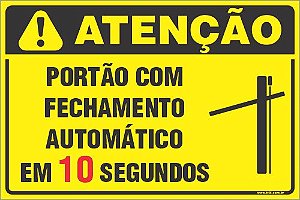 Placa de condomínio portão com fechamento automático em 10 segundos