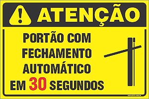 Placa de condomínio portão com fechamento automático em 30 segundos