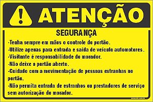 Placa de condomínio segurança no condominio