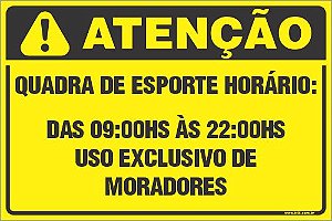 Placa: Salão de Jogos - Horário: Todos os Dias Das 8:00 hs às 22