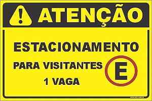 Placa de condomínio estacionamento para visitantes  1 vaga