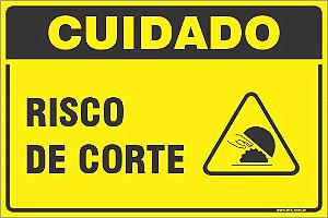Placa de cuidado risco  de corte