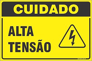Placa de cuidado alta tensão