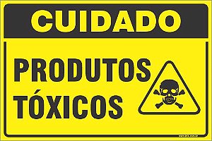 Placa de cuidado produtos tóxicos