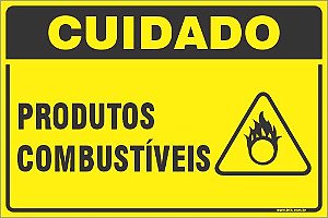 Placa de cuidado produtos combustíveis