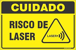 Placa de cuidado risco de laser