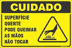 Placa de cuidado superfície quente pode queimar  as mãos não tocar