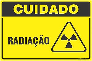 Placa de cuidado radiação