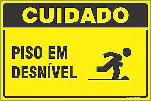 Placa de cuidado piso em desnível