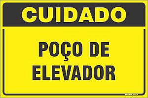 Placa de cuidado poço de elevador
