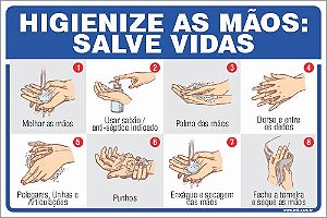 Placa de higiene higienize as mãos: salve vidas
