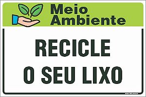 Placa Meio Ambiente - Não jogue lixo no chão , (Ref. MA-14004)