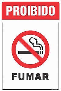 Placa de proibido fumar