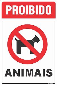 Placa de proibido animais