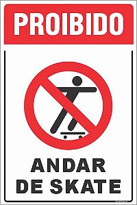 Placa de proibido andar de skate