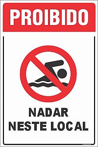 Placa de proibido nadar neste local