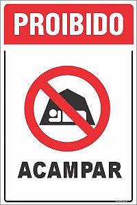 Placa de proibido acampar