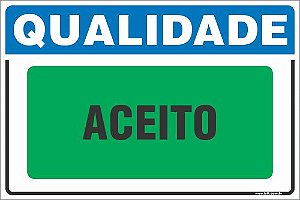 Placa de qualidade aceito