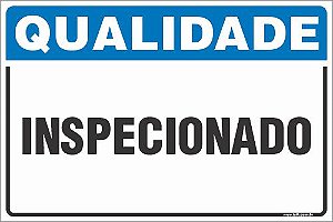 Placa de qualidade inspecionado