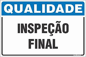 Placa de qualidade inspeção  final