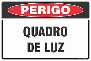 Placa de perigo quadro de luz