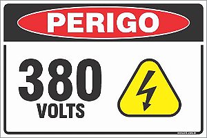Placa de perigo 380 volts
