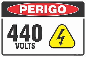 Placa de perigo 440 volts