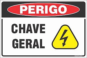 Placa de perigo chave geral