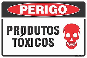 Placa de perigo produtos tóxicos