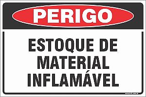 Placa de perigo estoque de material inflamável