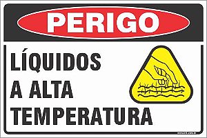Placa de perigo líquidos  a alta temperatura