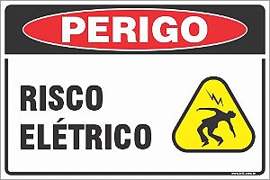 Placa de perigo risco elétrico