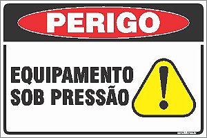 Placa de perigo equipamento sob pressão