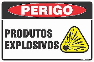 Placa de perigo produtos explosivos